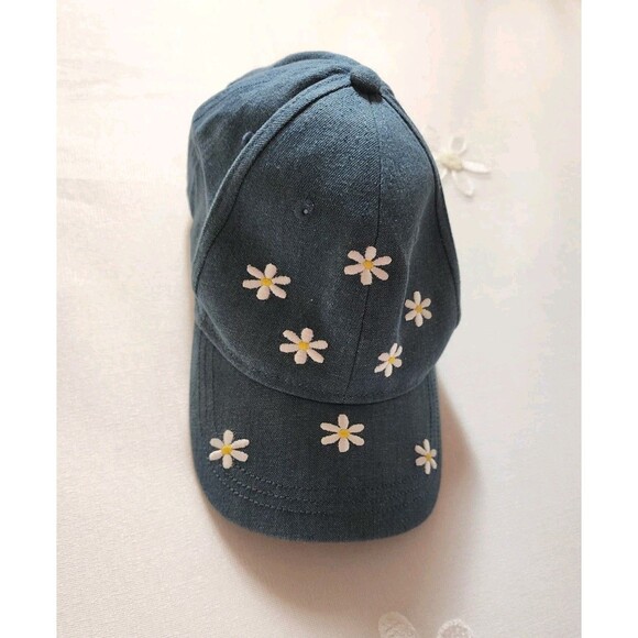 Wonder Nation Other - Wonder Nation Girls Blue Jean Denim Hat One Size Baseball Cap Daisy Floral Boho